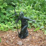 Black Skull Escultura Guardián Halloween Decoración Resina Artesanía Estatua Accesorios