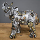 Máquina Creativa Estatua de Elefante Escultura Arte de Resina Decoración Escritorio Vapor Punk Regalo