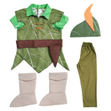 Navidad Niños Peter Pan Duende Elf Cosplay Disfraz Traje Fiesta Halloween Carnaval