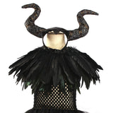 Película Maleficent 5 Piezas Niños Cosplay Disfraz Traje Vestido Falda Navidad Conjunto Carnaval