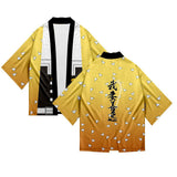 Demon Slayer Guardianes de la Noche Kimono Agatsuma Zenitsu Halloween Cosplay Capa Unisex con Clip de oreja