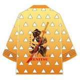 Demon Slayer: Kimetsu no Yaiba Agatsuma Zenitsu Cosplay Chaqueta Kimono Japonés Unisex