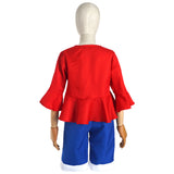 Anime One Piece Monkey D. Luffy Niños Cosplay Disfraz Halloween Carnaval Conjunto Traje Per.