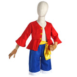 Anime One Piece Monkey D. Luffy Niños Cosplay Disfraz Halloween Carnaval Conjunto Traje Per.