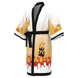 Anime Demon Slayer Rengoku Kyoujurou bata/capa de baño largo Cosplay Halloween Disfraz Kimono para dormir niño adulto Carnaval Traje