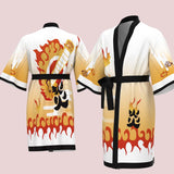 Anime Demon Slayer Rengoku Kyoujurou bata/capa de baño largo Cosplay Halloween Disfraz Kimono para dormir niño adulto Carnaval Traje