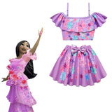 Anime Encanto Isabela Niños Cosplay Navidad Disfraz Traje de Baño Vestido Falda Conjunto Carnaval