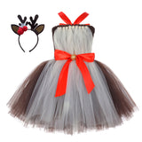 Niños Alce Navidad Cosplay Disfraz Traje Tutu Vestido Falda Fiesta Halloween Christmas