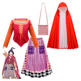 Película Hocus Pocus Mary Sanderson Niños Cosplay Disfraz Vestido Fiesta Halloween Carnaval 4 Piezas