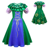 Película Hocus Pocus Winifred Sanderson Niños Cosplay Disfraz Traje Vestido Falda Halloween Carnaval