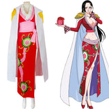 Anime One Piece Boa Hancock Cosplay Kimono Navidad Disfraz Traje Vestido Falda