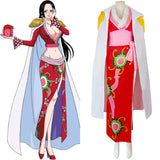 Anime One Piece Boa Hancock Cosplay Kimono Navidad Disfraz Traje Vestido Falda