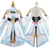 Juego Genshin Impact Lumine Cosplay Navidad Disfraz Traje Vestido