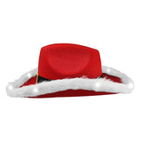 Papá Noel Sombrero Vaquero Navidad Santa Claus Fiesta Fieltro Rojo Occidental Jazz