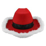 Papá Noel Sombrero Vaquero Navidad Santa Claus Fiesta Fieltro Rojo Occidental Jazz