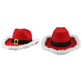 Papá Noel Sombrero Vaquero Navidad Santa Claus Fiesta Fieltro Rojo Occidental Jazz