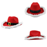 Papá Noel Sombrero Vaquero Navidad Santa Claus Fiesta Fieltro Rojo Occidental Jazz