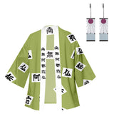 Demon Slayer Guardianes de la Noche Kimono Himejima Gyoumei Halloween Cosplay Capa Unisex con Arete