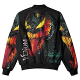 Película Venom Cosplay Halloween Abrigo chaqueta de béisbol con cremallera Carnaval 3D Impreso