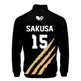 Anime Haikyuu!! Cosplay Chaqueta MSBY Black Jackal #15 Kiyoomi Sakusa Abrigo Negro Ropa Deportiva