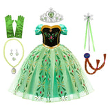 Anime Frozen Princesa Anna Vestido Halloween Carnaval Cosplay Disfraz para Niños