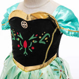 Anime Frozen Princesa Anna Vestido Halloween Carnaval Cosplay Disfraz para Niños