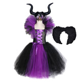 Película Maleficent Tutu Niños Cosplay Halloween Disfraz Vestido Carnaval Traje Per.