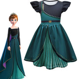 Anime Frozen Niños Anna Cosplay Navidad Disfraz Traje Vestido