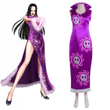 Anime One Piece Boa Hancock Cosplay Navidad Disfraz Traje Vestido Falda