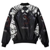 Película Venom Cosplay Halloween Abrigo chaqueta de béisbol con cremallera Carnaval 3D Impreso