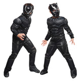 Película Black Panther Niños Cosplay Disfraz Traje Músculo Fiesta Halloween Carnaval