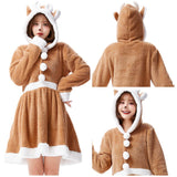 Navidad Alce Reindeer Reno Cosplay Disfraz Pijama Traje Vestido Fiesta Halloween Christmas