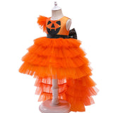 Calabaza Niños Cosplay Disfraz Traje Vestido Falda Halloween Carnaval Navidad