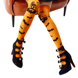 Halloween Medias estampadas de impreso Mardi Gras horror Murciélago castillo Calcetines altos mujer