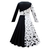 Película Cruella Niños Cosplay Halloween Vestido Disfraz Fiesta Carnaval Per.