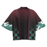 Demon Slayer Kamado Tanjirou Kimono Haori Yukata Cosplay Traje Casual