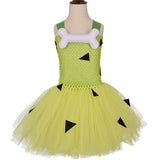 Anime The Flintstones Niños Cosplay Disfraz Tutu Vestido Falda Halloween Carnaval Navidad