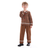 Niños Gingerbread Man Pijamas Navidad Cosplay Disfraz Traje Fiesta Halloween