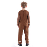 Niños Gingerbread Man Pijamas Navidad Cosplay Disfraz Traje Fiesta Halloween