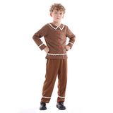 Niños Gingerbread Man Pijamas Navidad Cosplay Disfraz Traje Fiesta Halloween