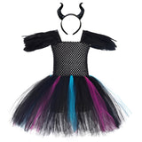 Película Maleficent Niños Cosplay Disfraz Traje Vestido Falda Navidad Carnaval