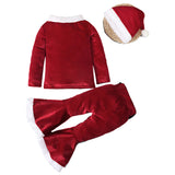 Niño Mono Juego de rol de santa Navidad Fiesta bebé con manga larga terciopelo traje de 3 piezas Christmas