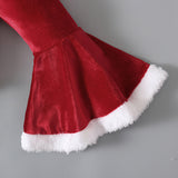 Niño Mono Juego de rol de santa Navidad Fiesta bebé con manga larga terciopelo traje de 3 piezas Christmas