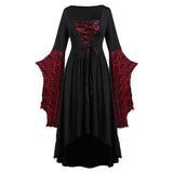 Medieval Palace Vestido Disfraz Cosplay Fiesta Antiguo Manga con Volantes Calavera Retro