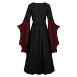 Medieval Palace Vestido Disfraz Cosplay Fiesta Antiguo Manga con Volantes Calavera Retro