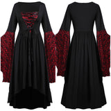 Medieval Palace Vestido Disfraz Cosplay Fiesta Antiguo Manga con Volantes Calavera Retro