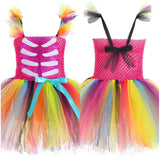 Niños Calavera Cráneo Lentejuela Tutu Cosplay Disfraz Traje Vestido Navidad Conjunto Carnaval