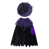 Niños Bruja Cosplay Halloween Disfraz Fiesta Vestido Conjunto Carnaval Traje