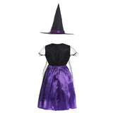 Niños Bruja Cosplay Halloween Disfraz Fiesta Vestido Conjunto Carnaval Traje