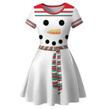 Muñeco de Nieve Cosplay Navidad Elfo Disfraz Falda Vestido Carnaval Traje